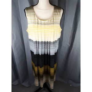 Women's Perceptions New York XL Yellow Black White Dress